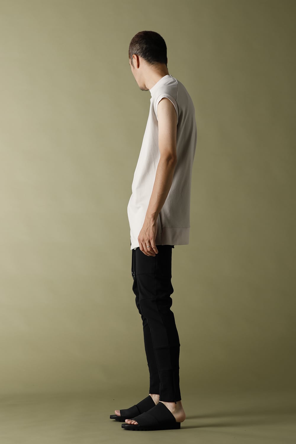 Cross jersey Vest Gray Beige