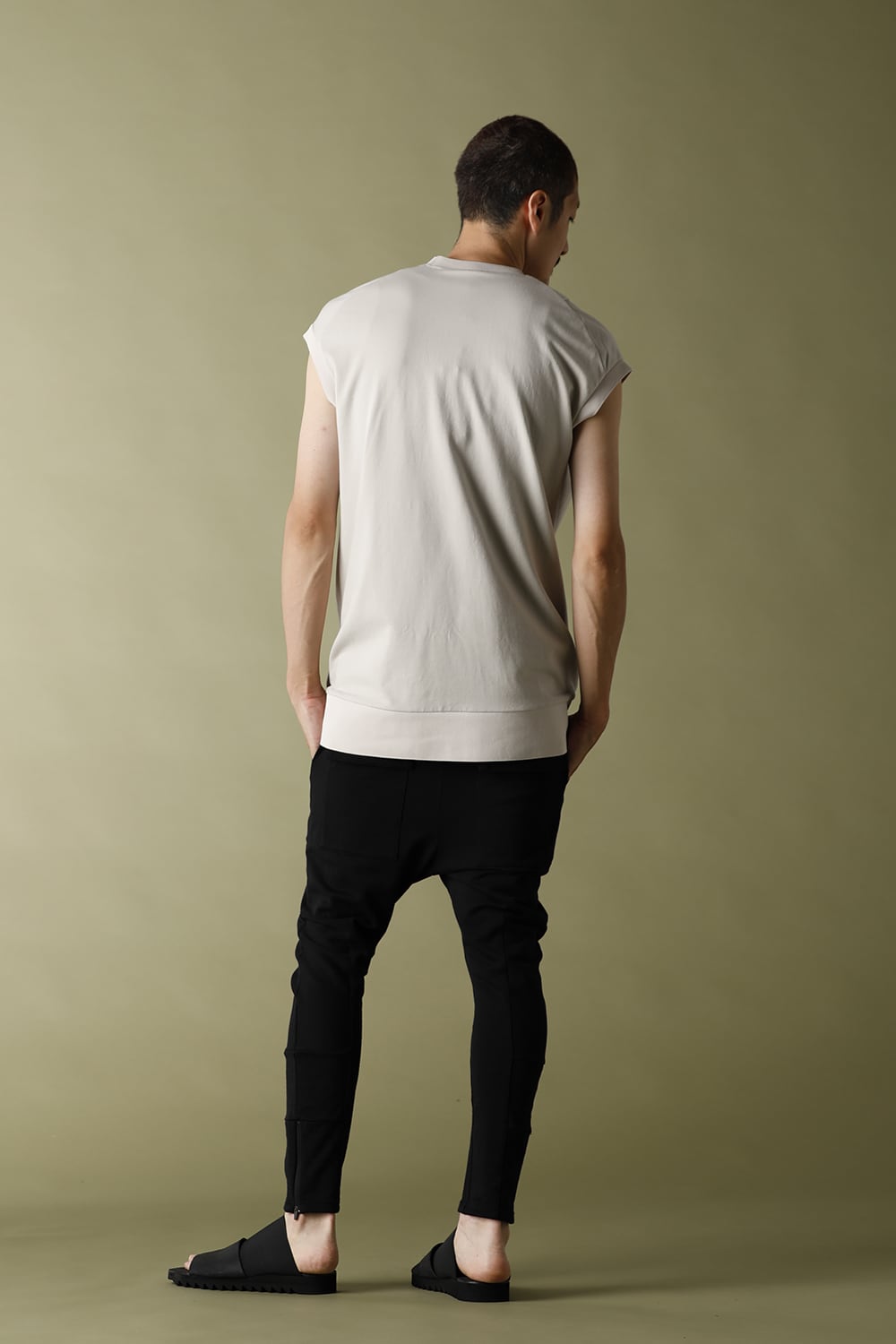 Cross jersey Vest Gray Beige