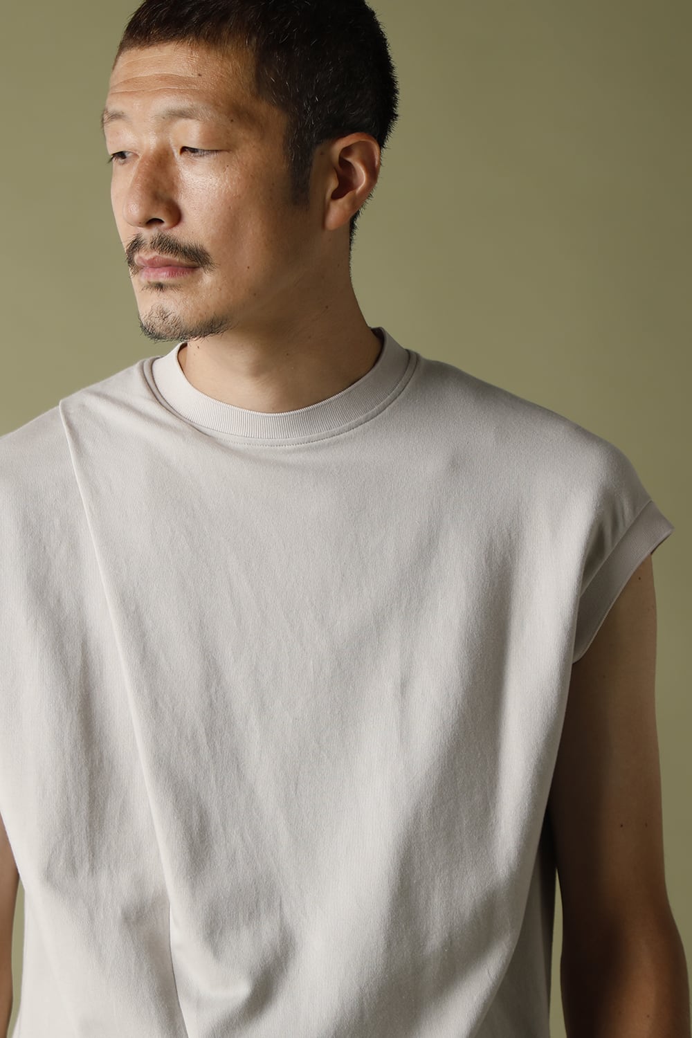 Cross jersey Vest Gray Beige