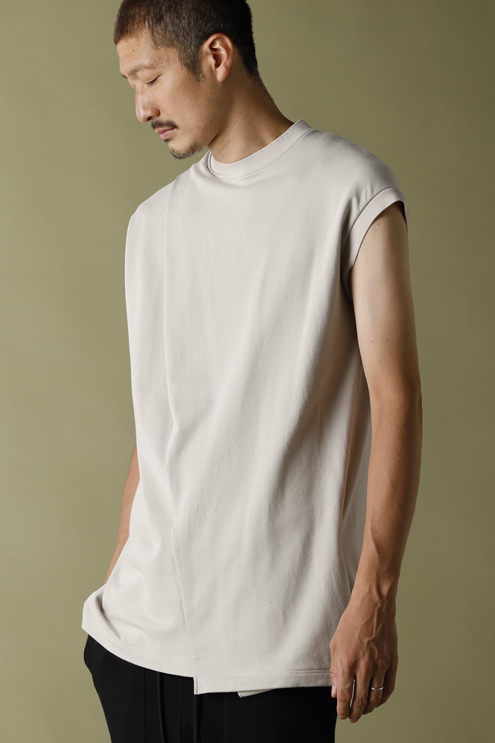 Cross jersey Vest Gray Beige