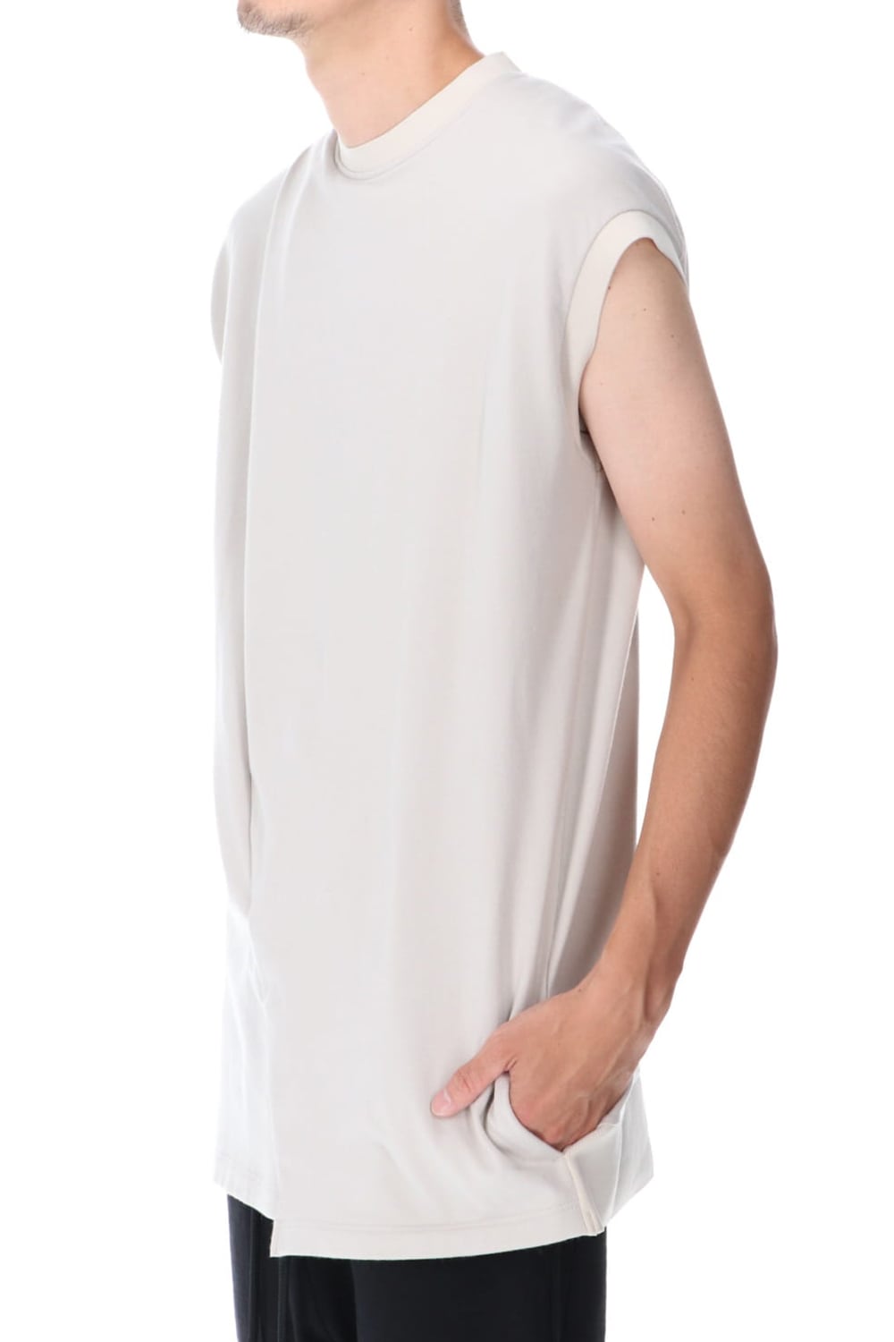 Cross jersey Vest Gray Beige