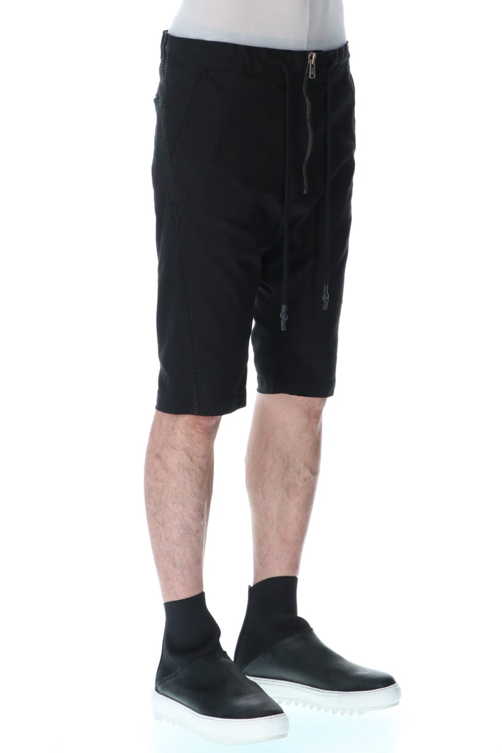 Linen jersey moto Shorts