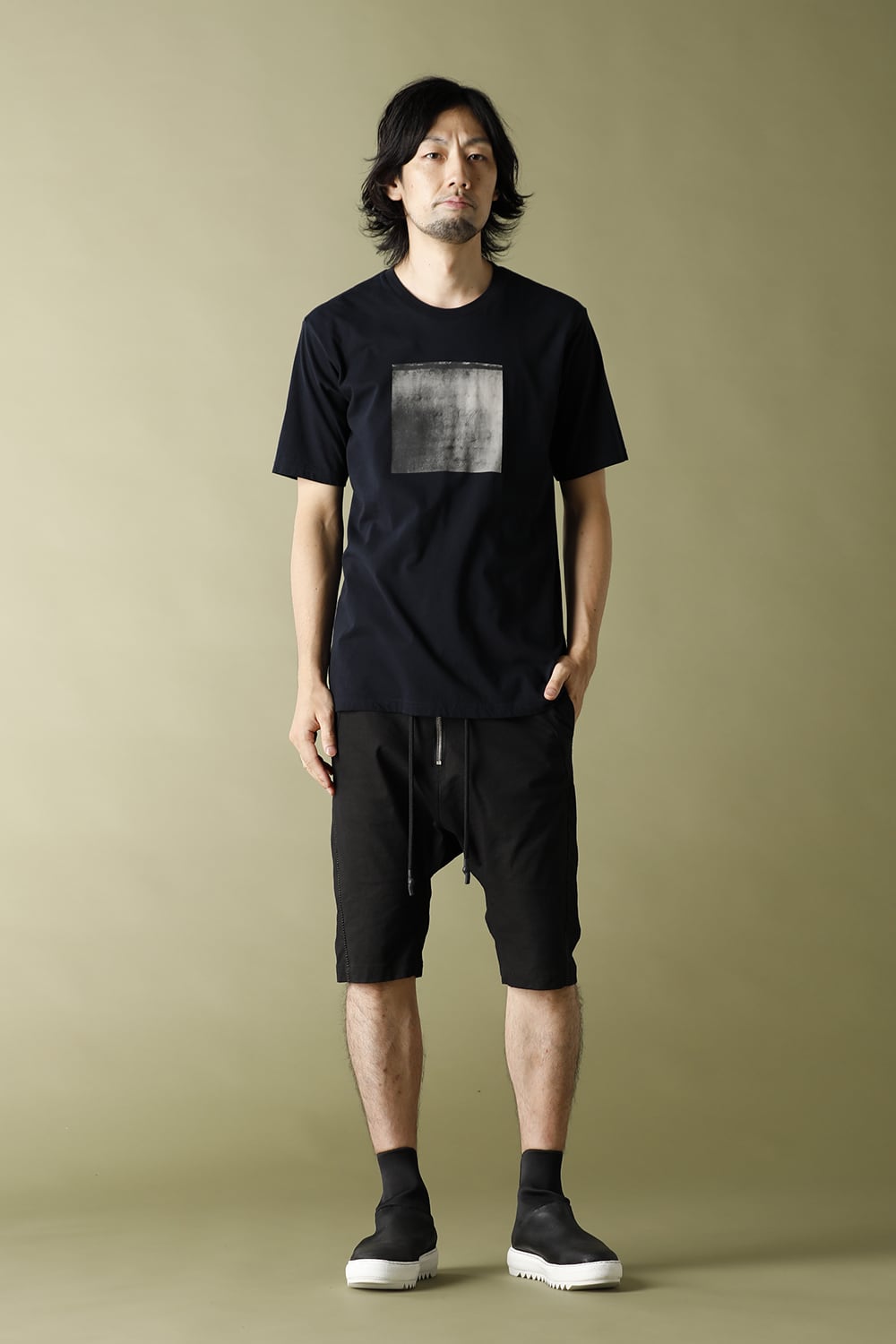 Linen jersey moto Shorts