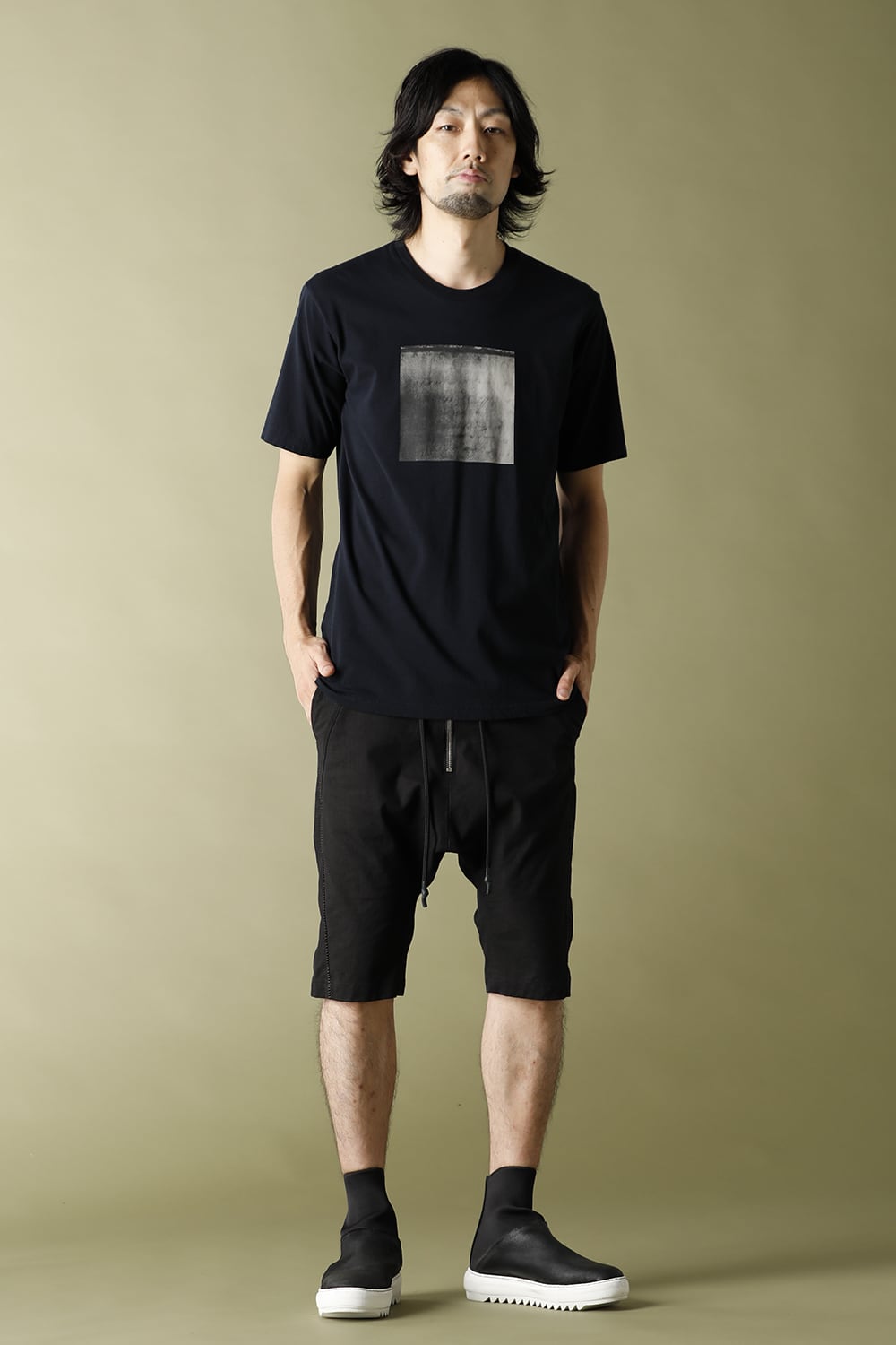 Linen jersey moto Shorts
