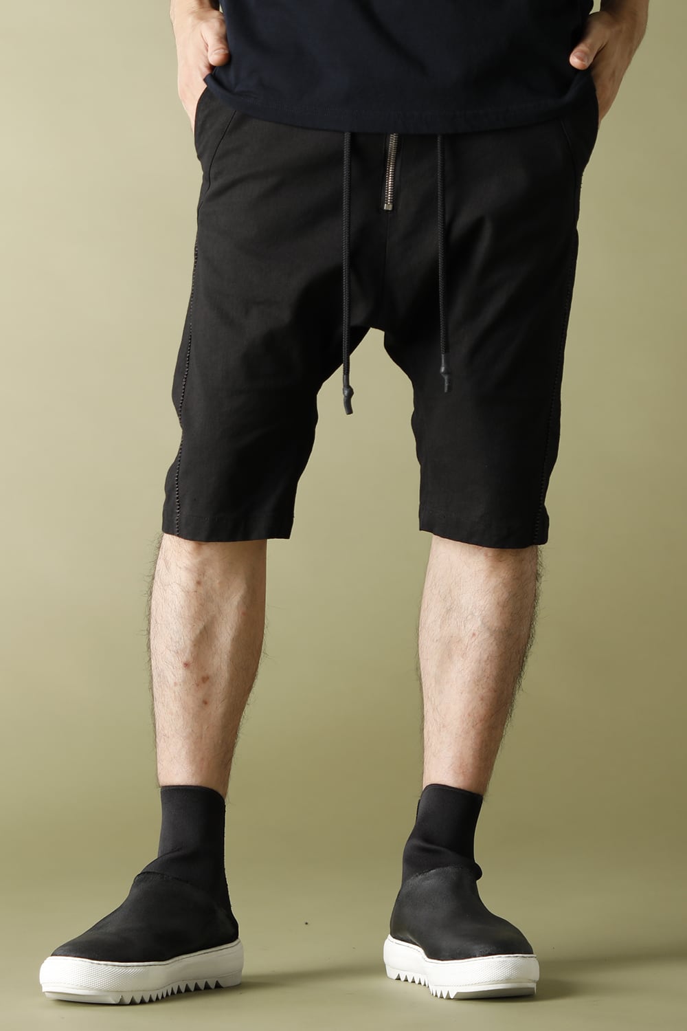 Linen jersey moto Shorts