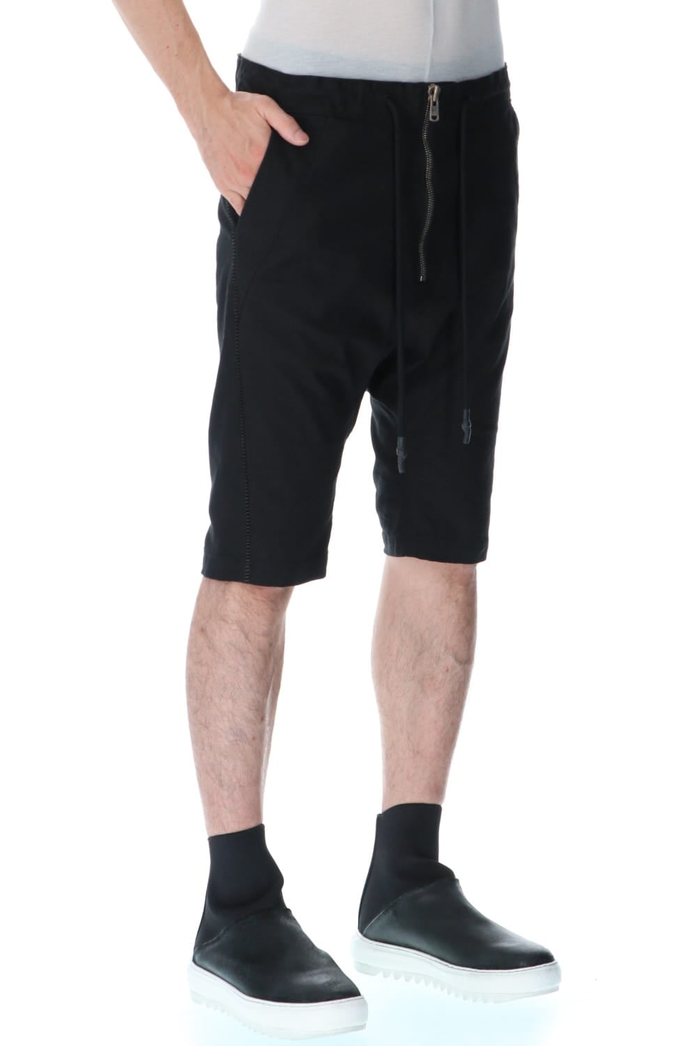 Linen jersey moto Shorts