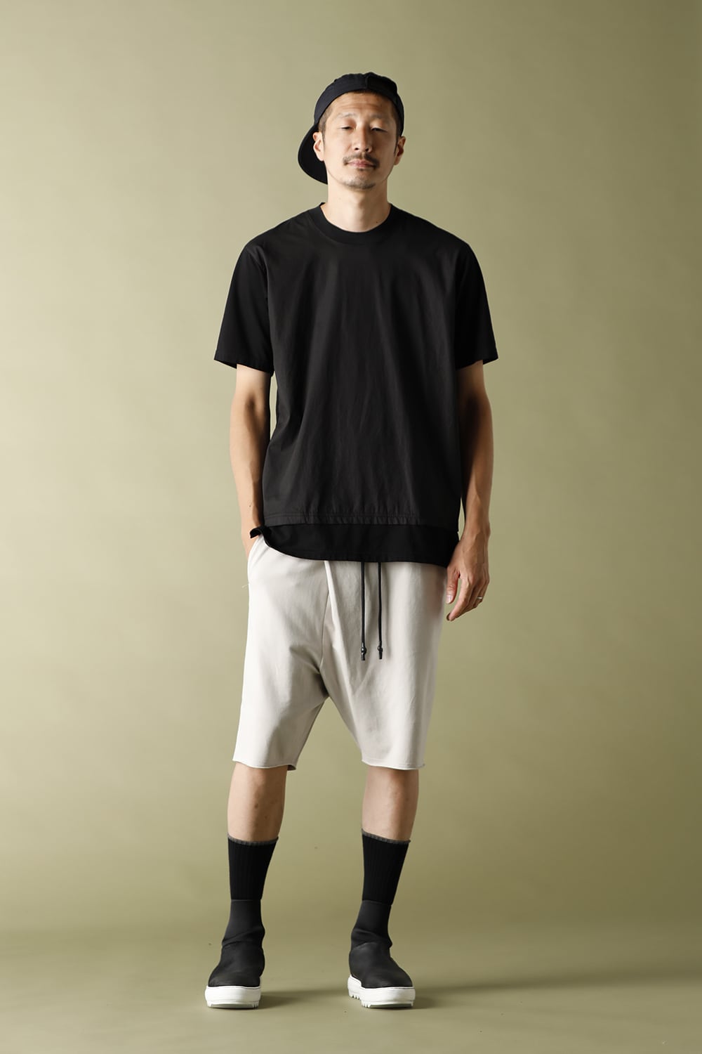 Cross jersey Shorts Gray Beige