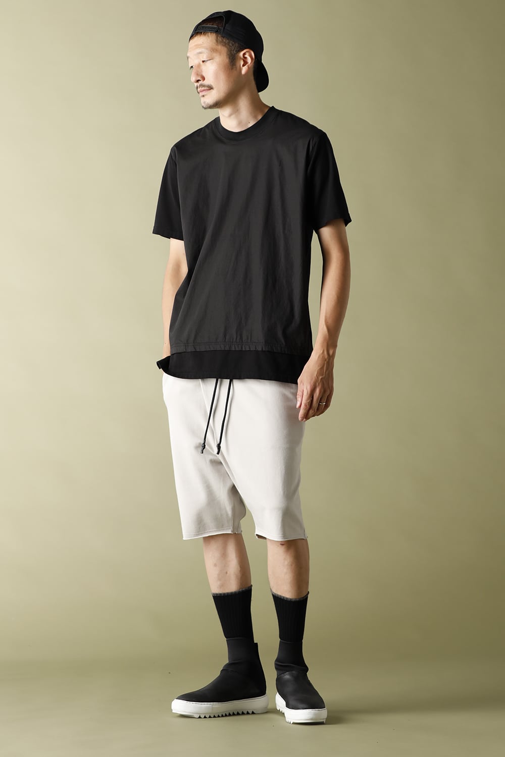 Cross jersey Shorts Gray Beige