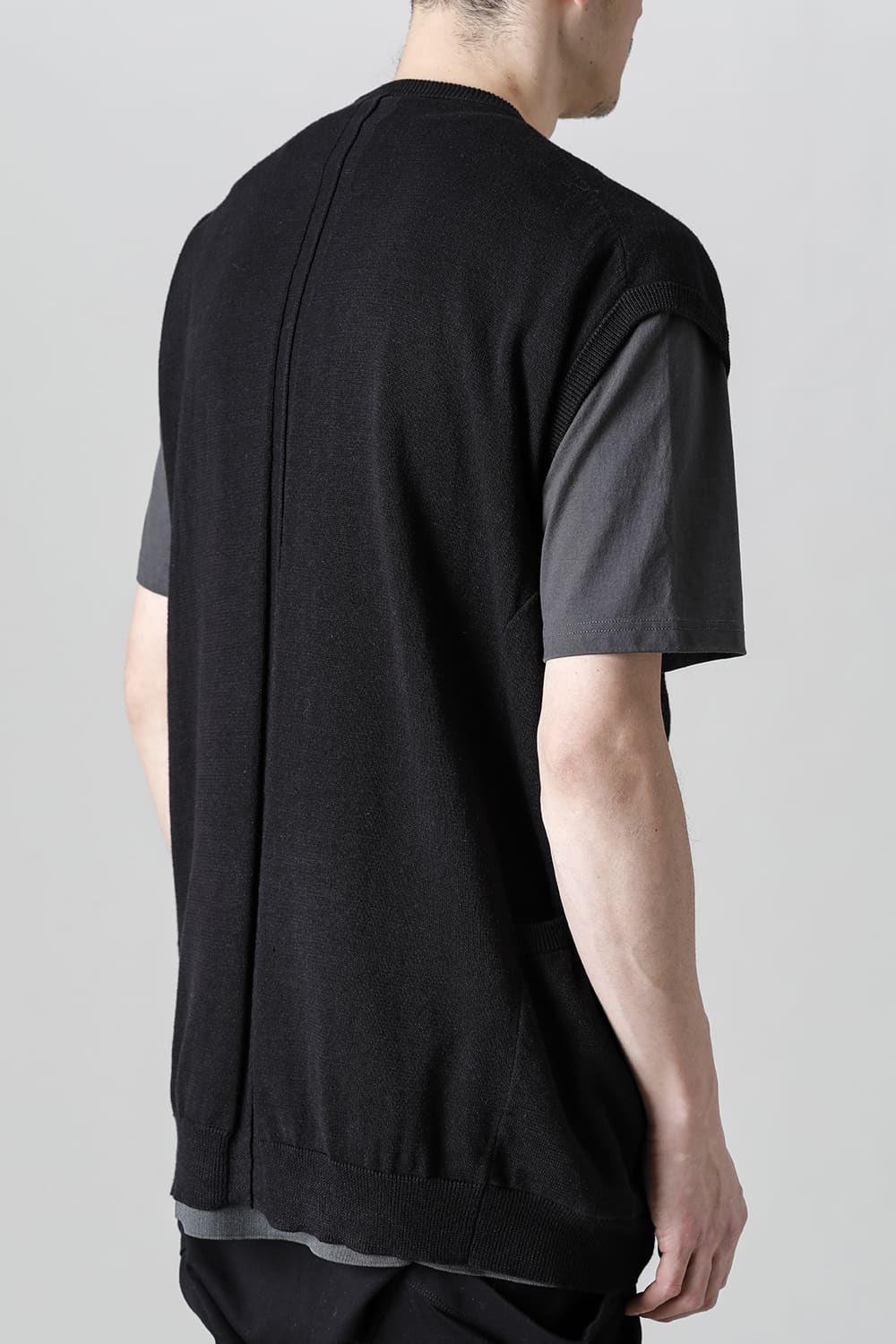 Knit Jersey Vest Black