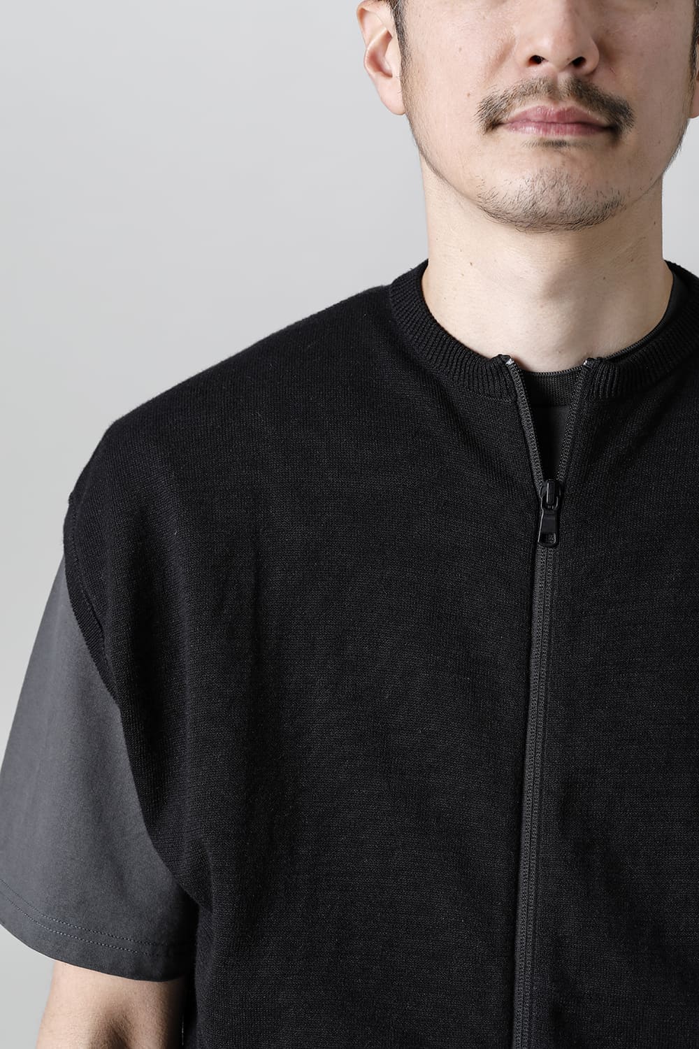 Knit Jersey Vest Black