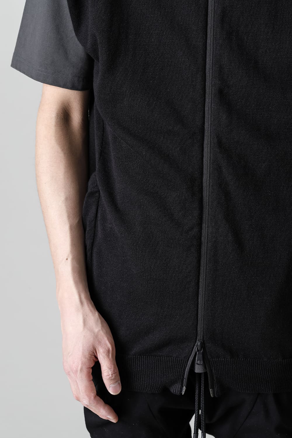 Knit Jersey Vest Black