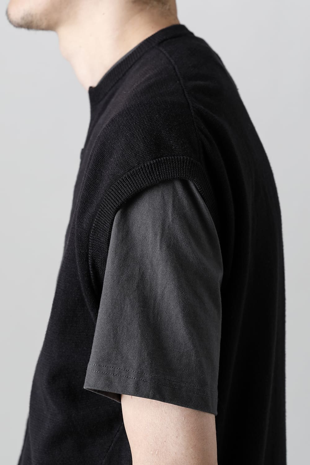 Knit Jersey Vest Black