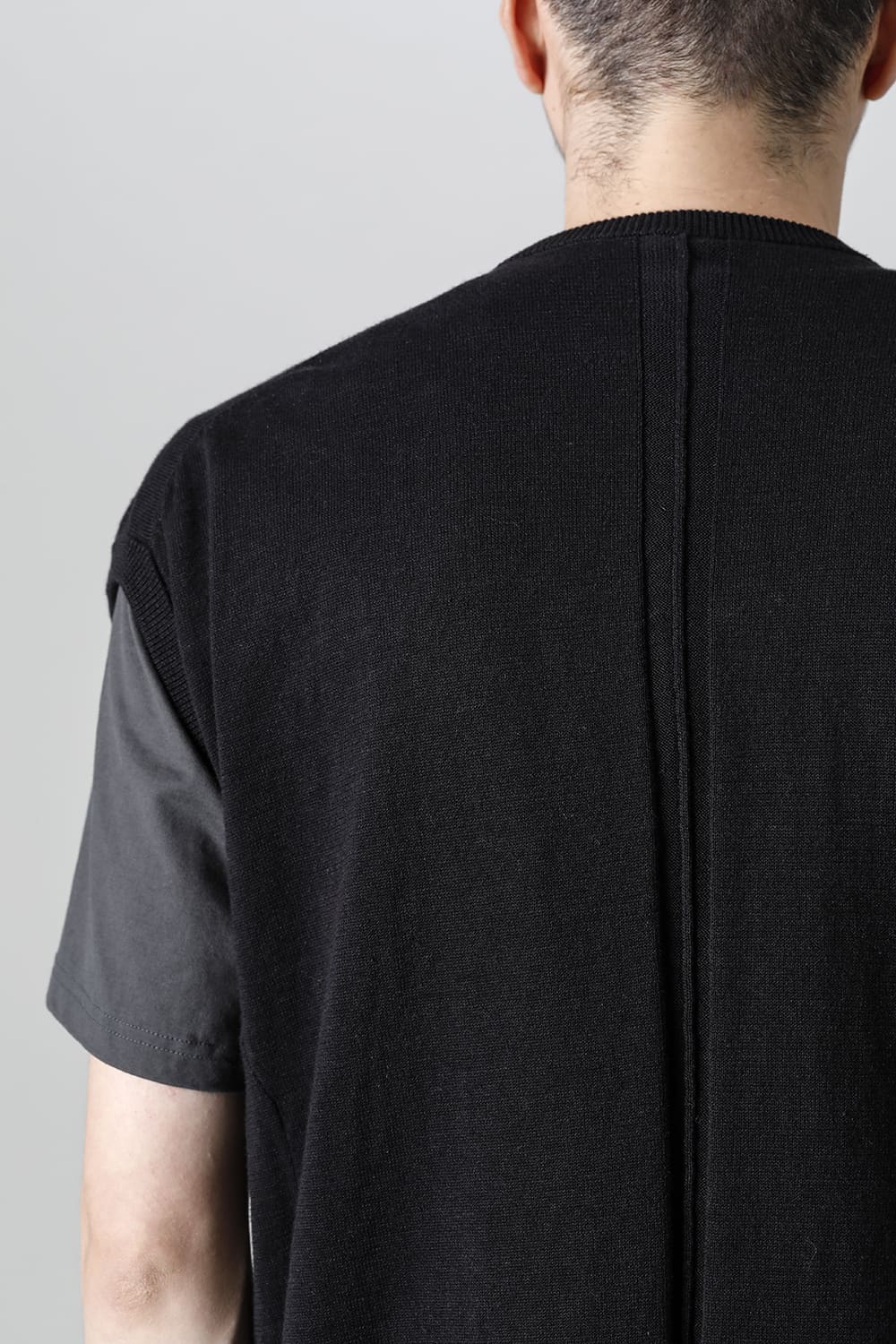 Knit Jersey Vest Black