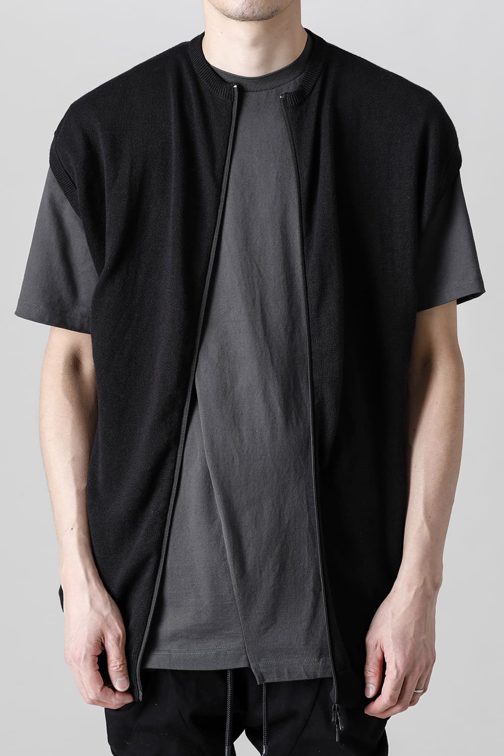 Knit Jersey Vest Black