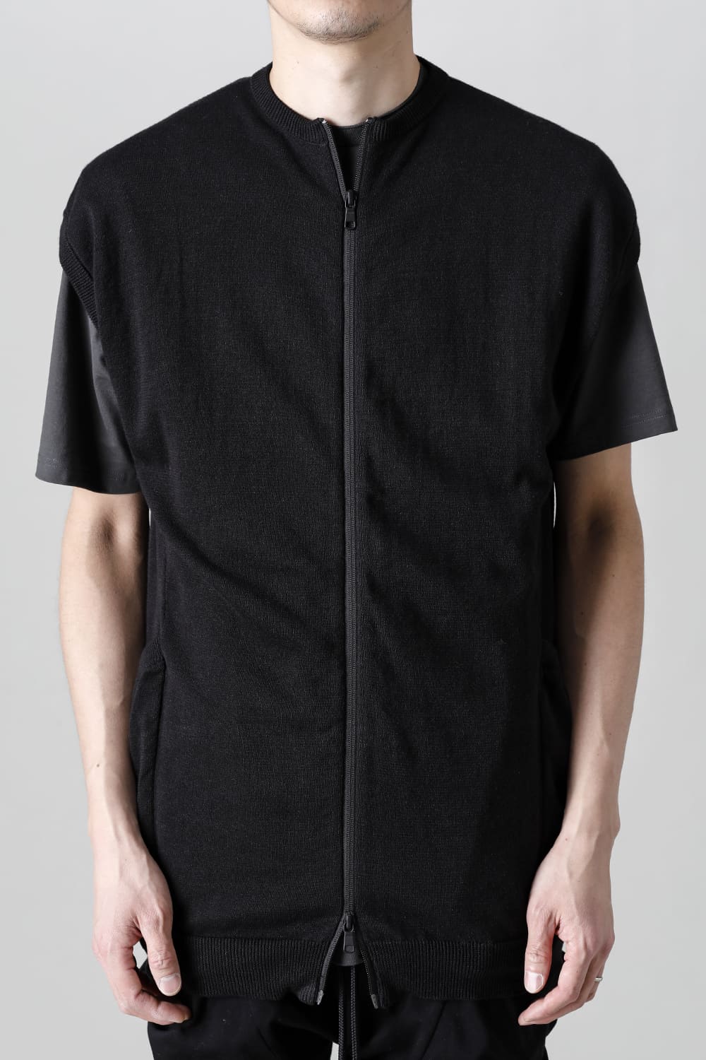 Knit Jersey Vest Black