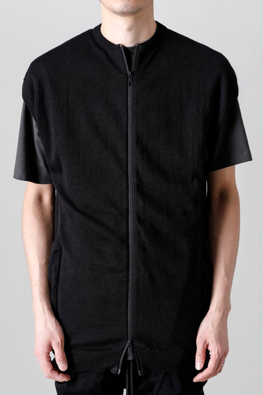 Knit Jersey Vest Black
