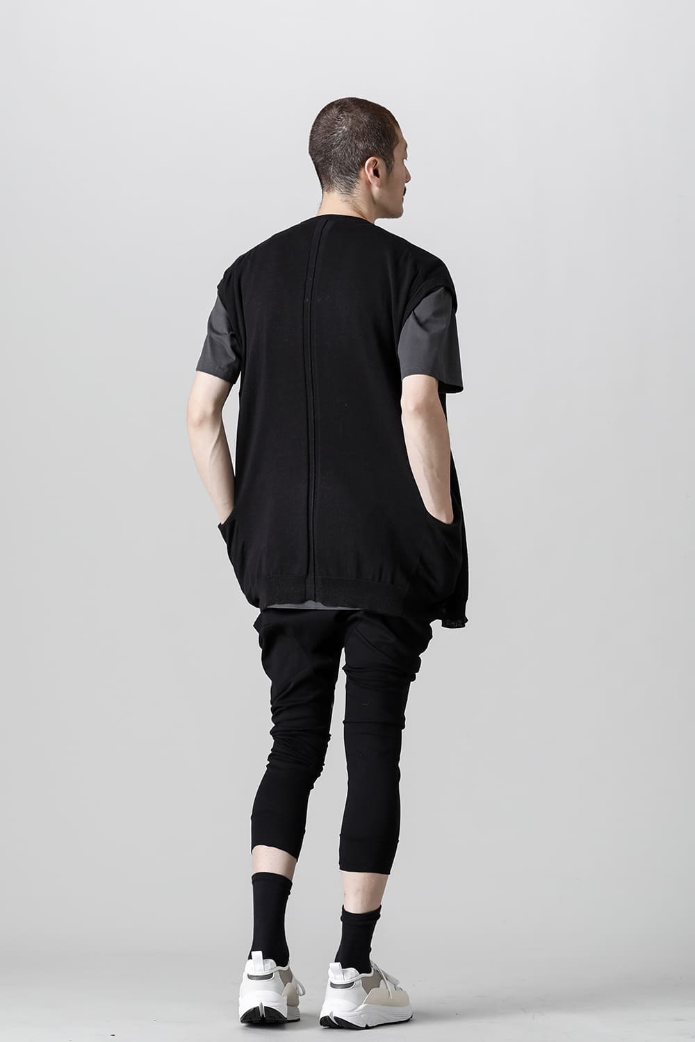 Knit Jersey Vest Black