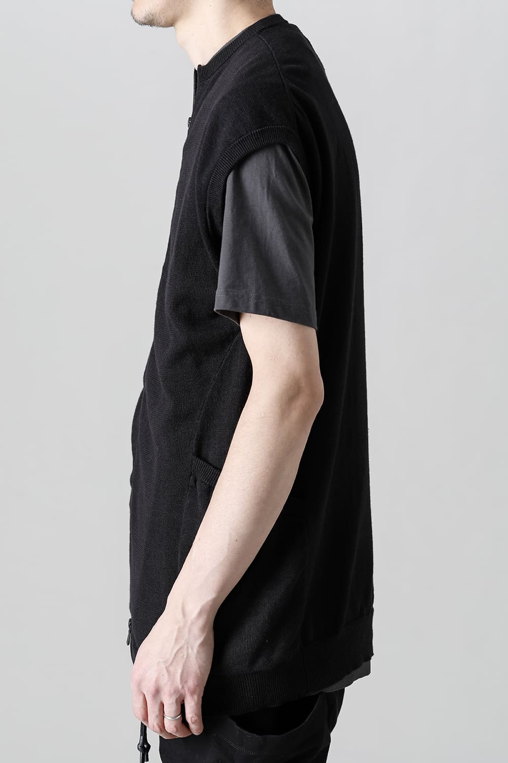 Knit Jersey Vest Black