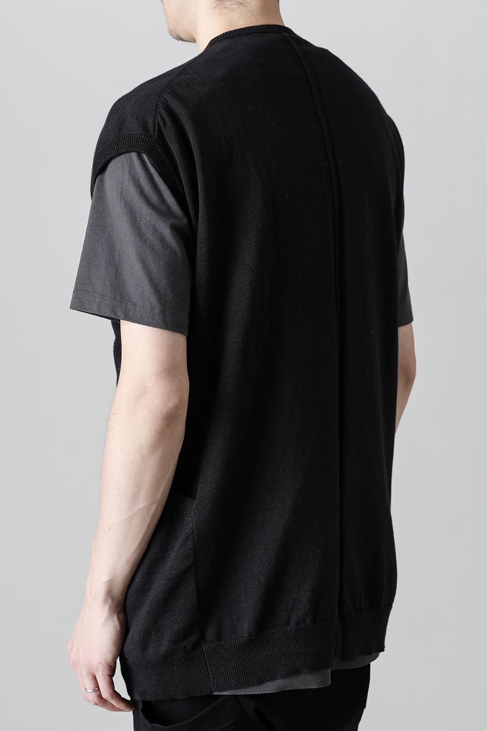 Knit Jersey Vest Black