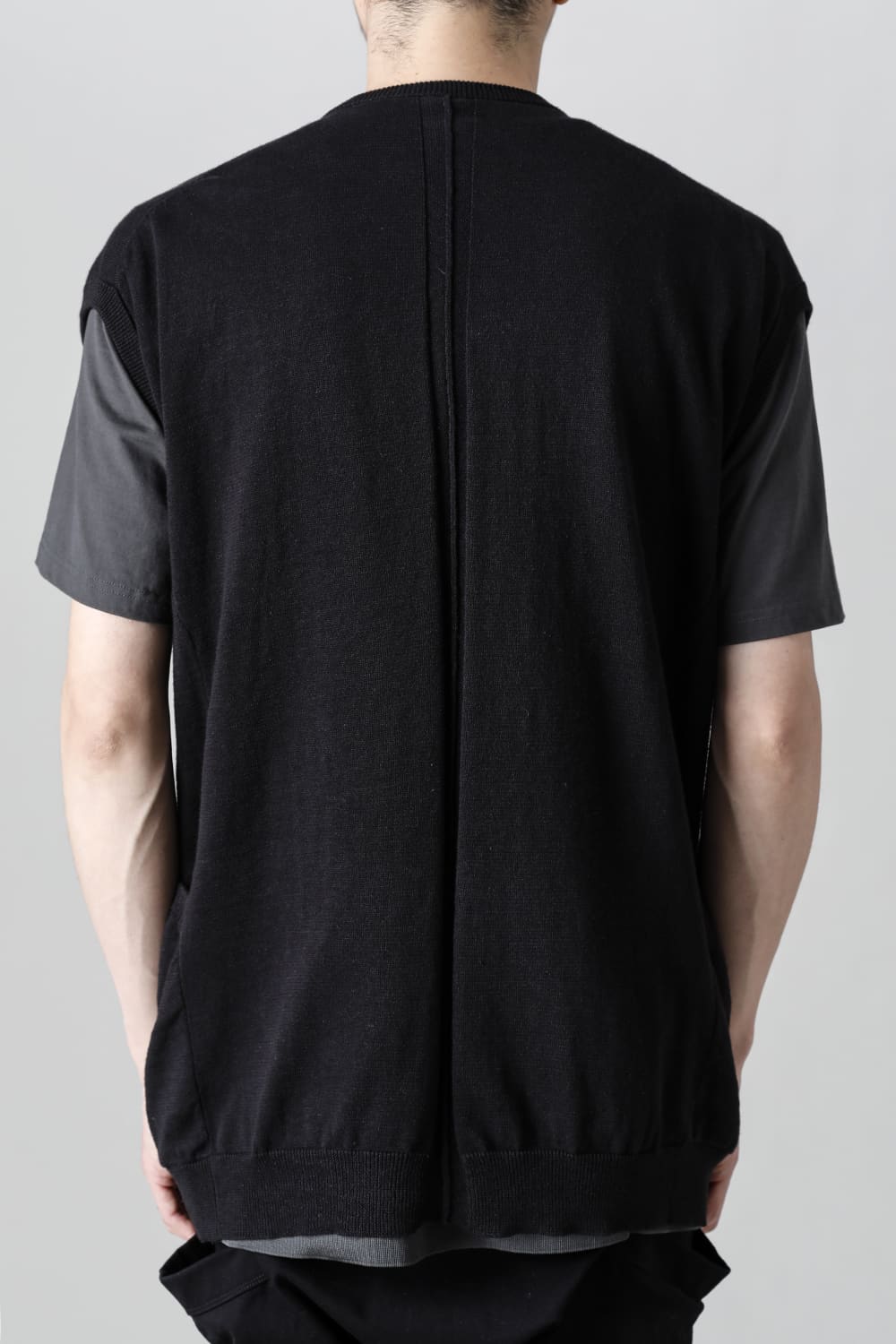 Knit Jersey Vest Black