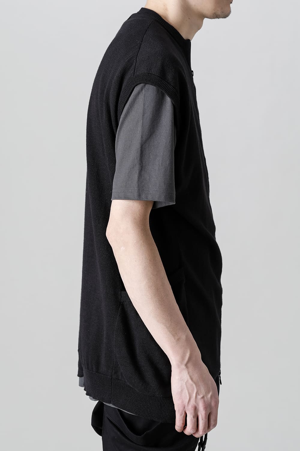Knit Jersey Vest Black