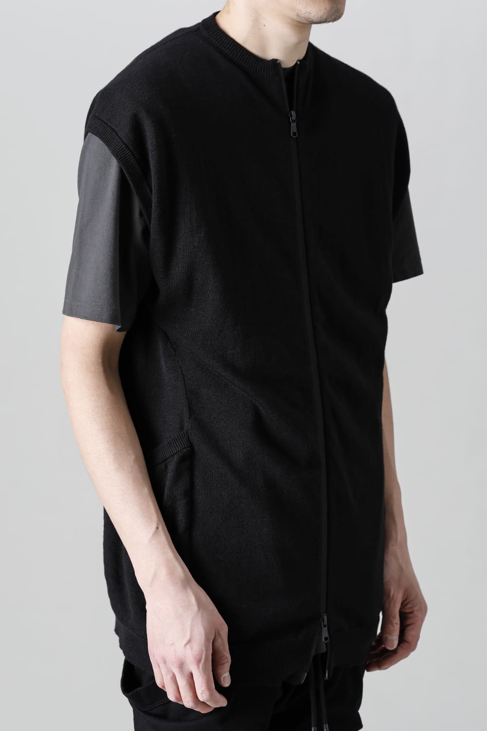 Knit Jersey Vest Black