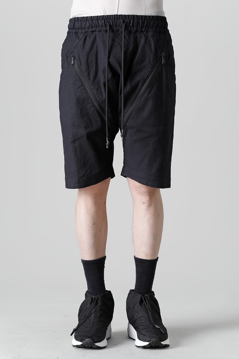 Linen Jersey Moto Shorts D.Navy