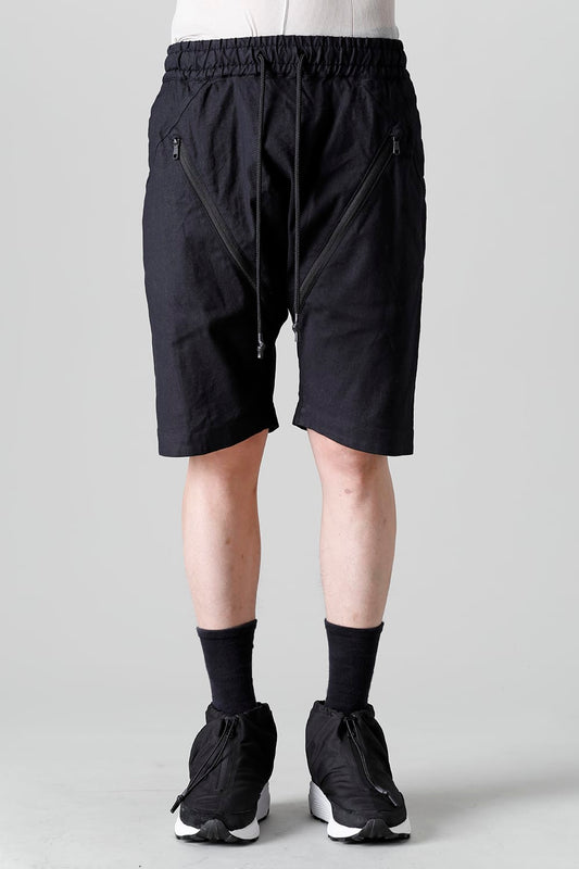 Linen Jersey Moto Shorts D.Navy