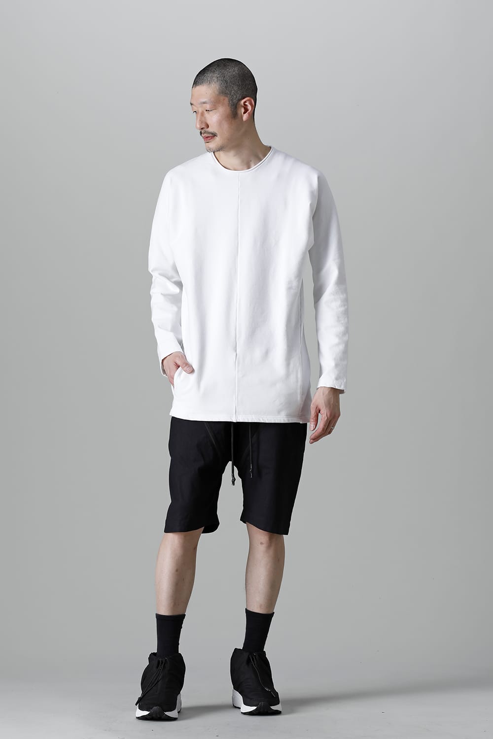 Linen Jersey Moto Shorts D.Navy