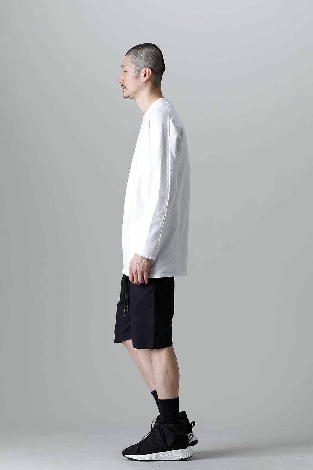 Linen Jersey Moto Shorts D.Navy