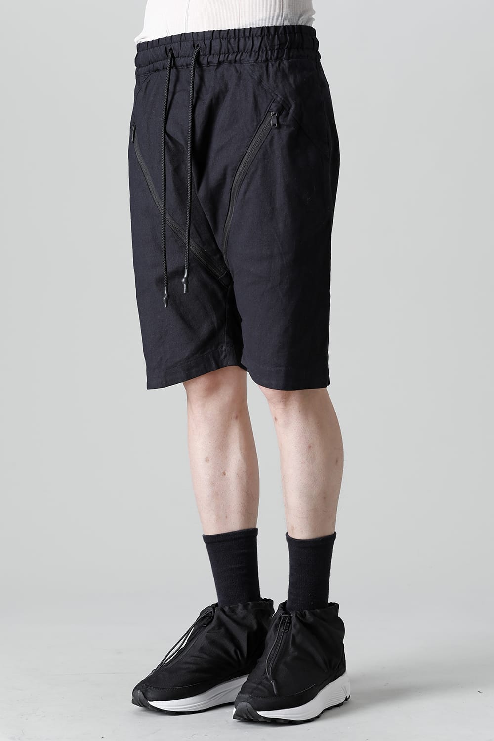 Linen Jersey Moto Shorts D.Navy