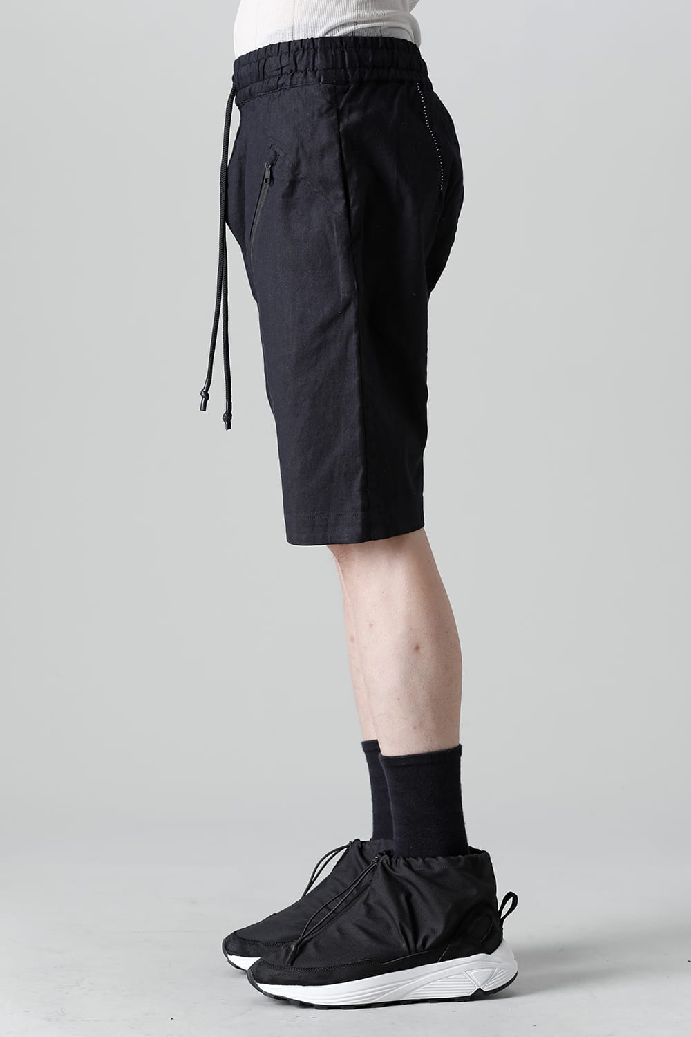 Linen Jersey Moto Shorts D.Navy