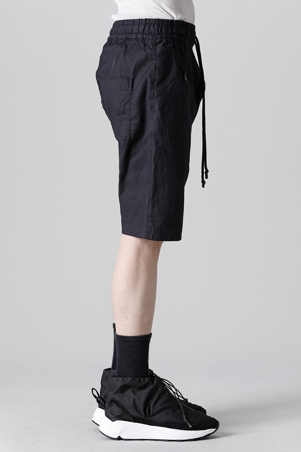 Linen Jersey Moto Shorts D.Navy