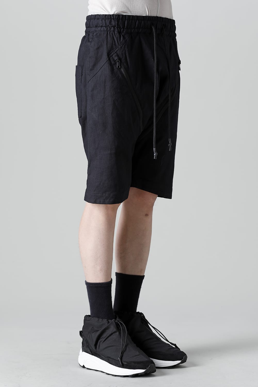 Linen Jersey Moto Shorts D.Navy