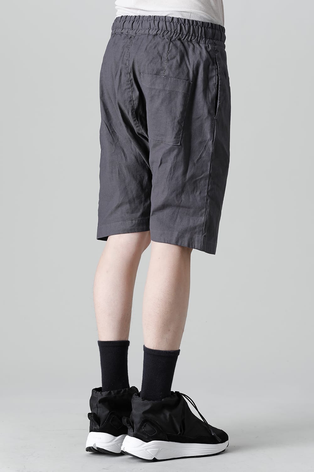 Linen Jersey Moto Shorts Graphite Gray