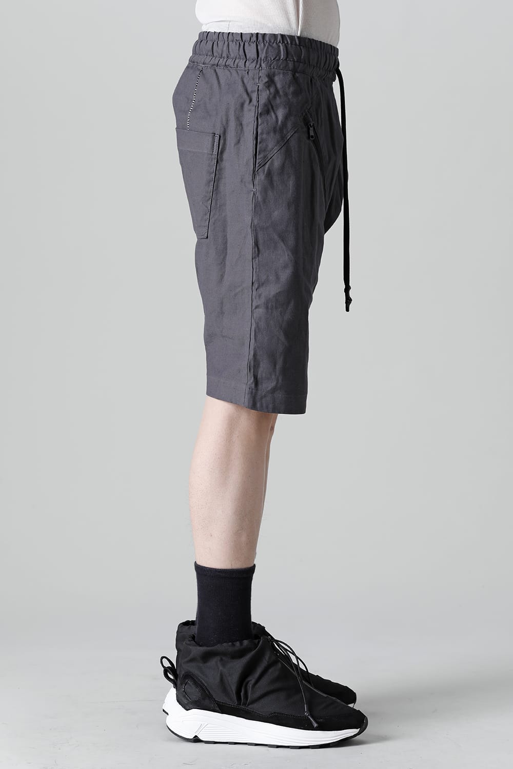 Linen Jersey Moto Shorts Graphite Gray