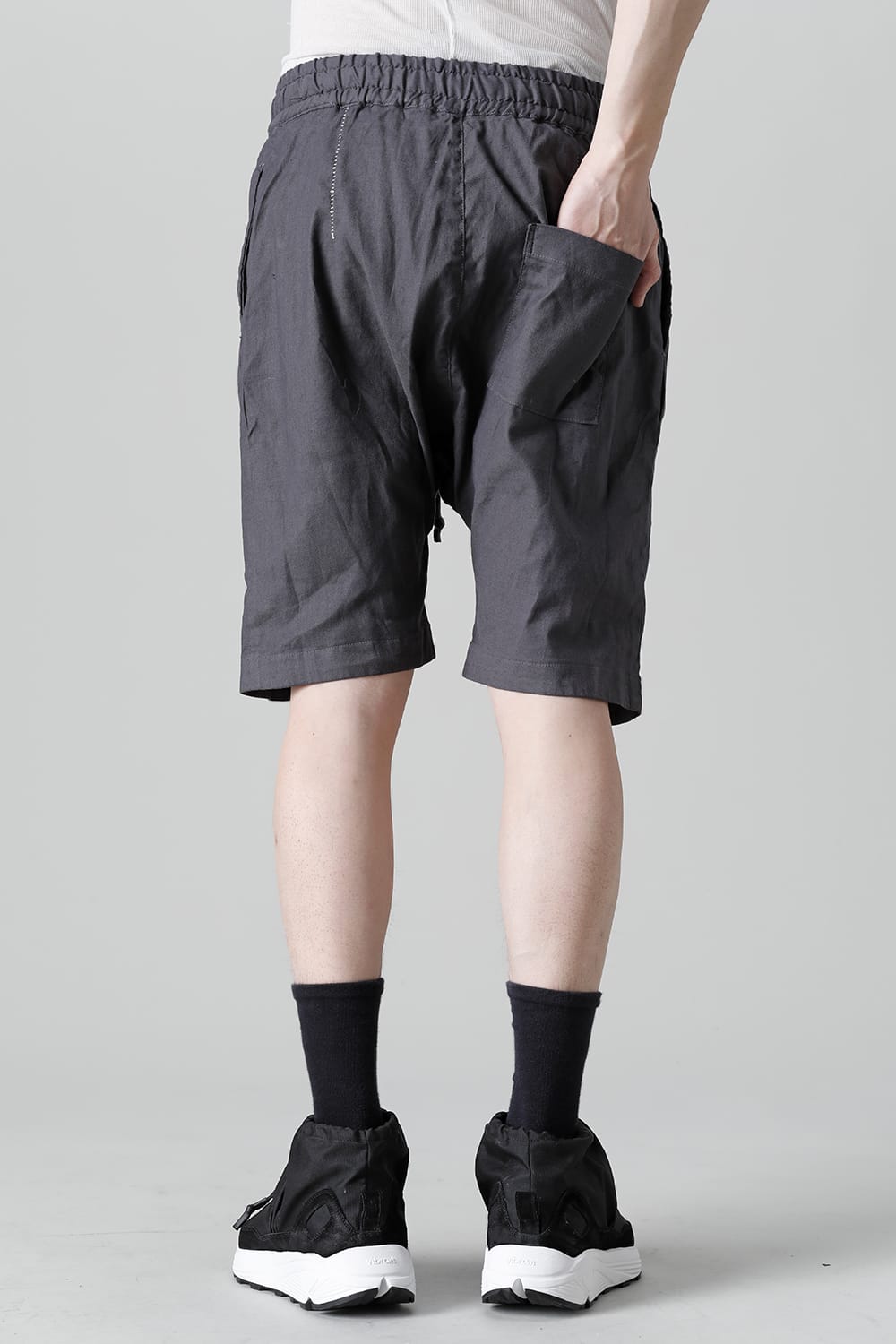 Linen Jersey Moto Shorts Graphite Gray