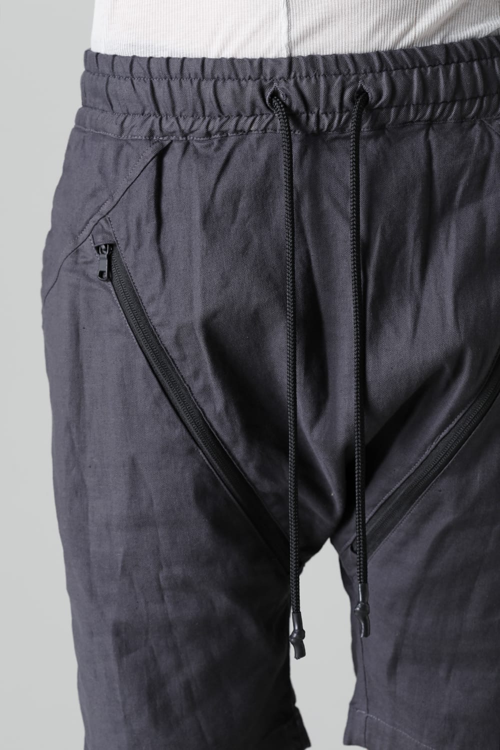 Linen Jersey Moto Shorts Graphite Gray