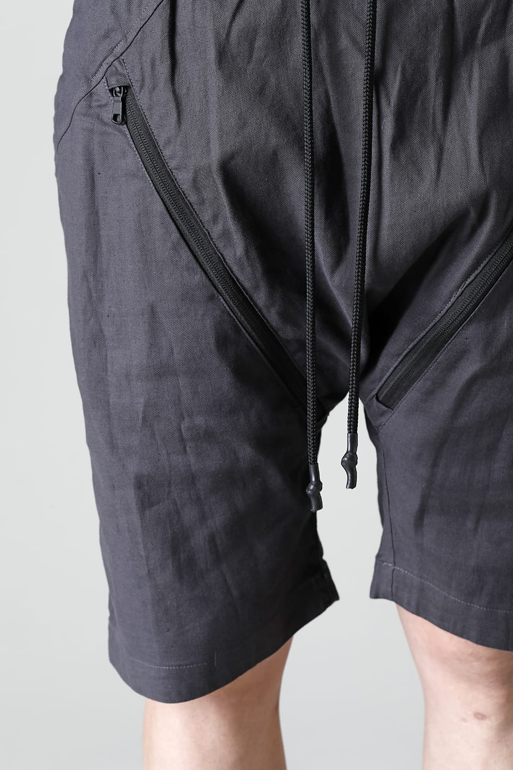 Linen Jersey Moto Shorts Graphite Gray