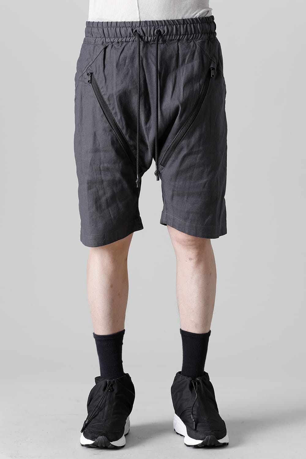 Linen Jersey Moto Shorts Graphite Gray