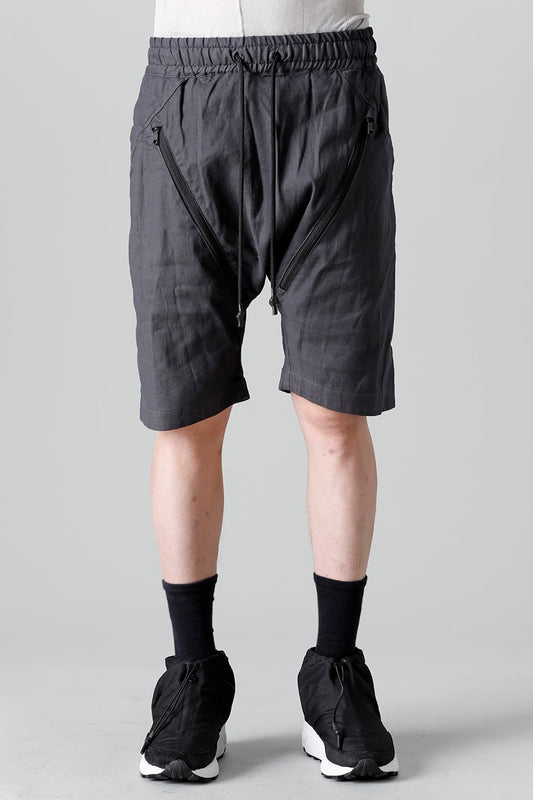 Linen Jersey Moto Shorts Graphite Gray