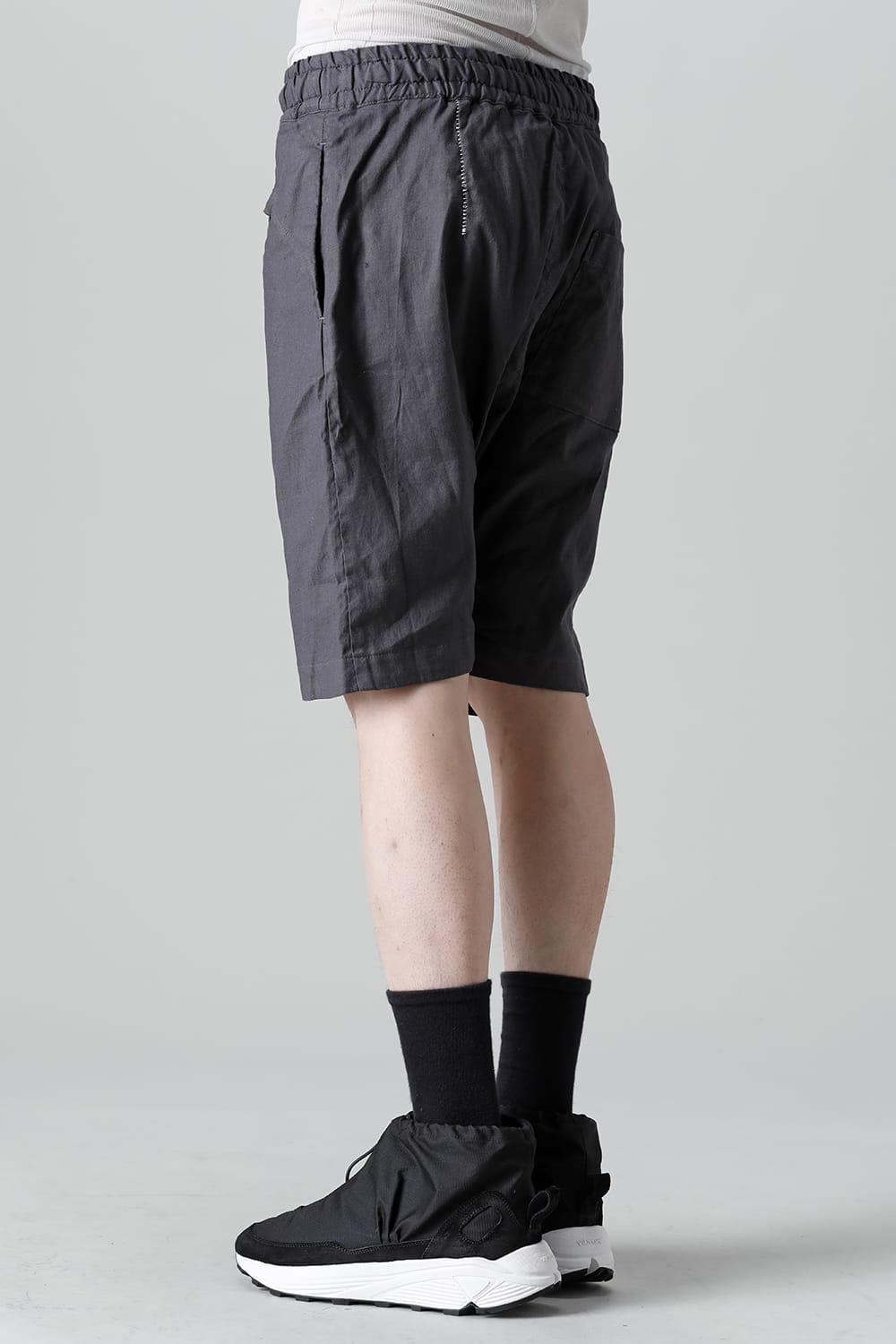 Linen Jersey Moto Shorts Graphite Gray