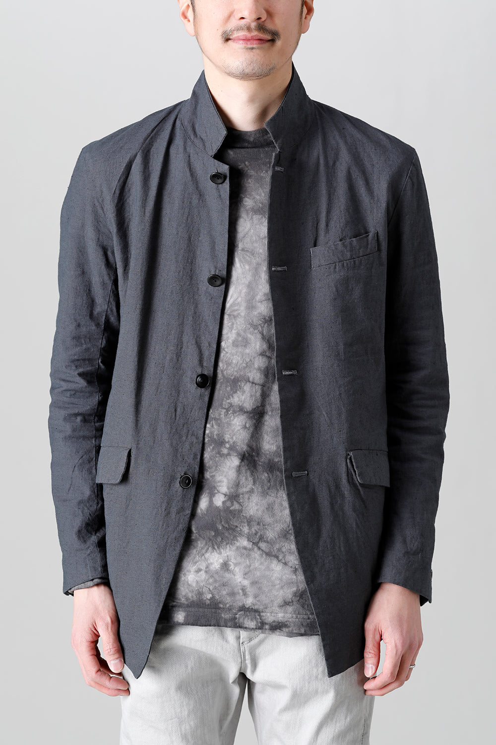 Linen Jersey Jacket Graphite Gray