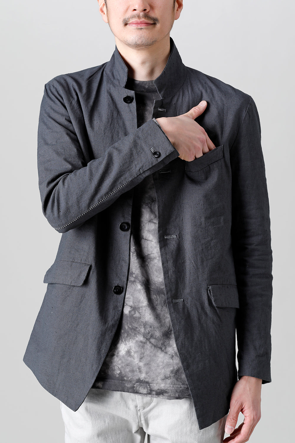 Linen Jersey Jacket Graphite Gray