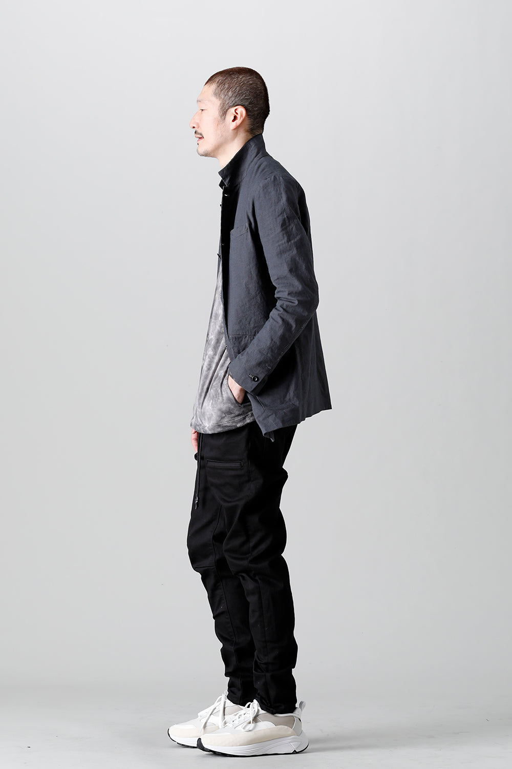 Linen Jersey Jacket Graphite Gray
