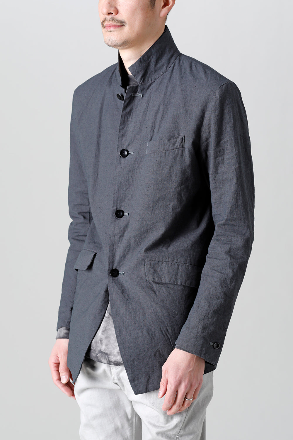 Linen Jersey Jacket Graphite Gray