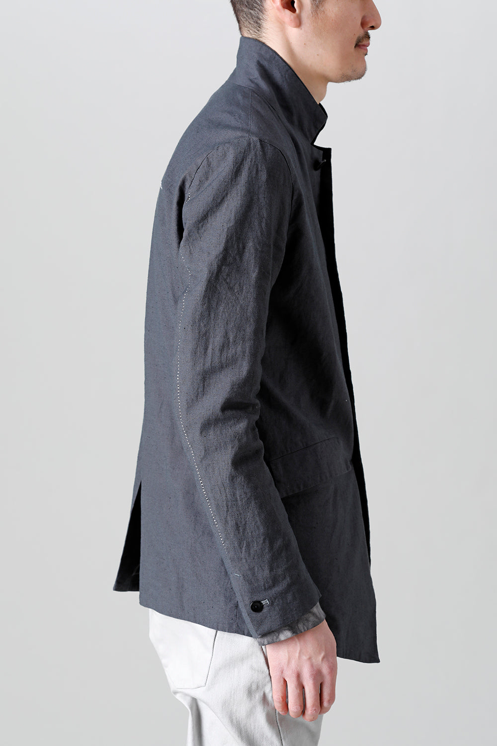 Linen Jersey Jacket Graphite Gray