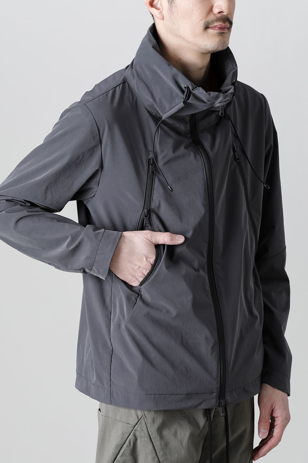 Stand Hoodie Jacket Graphite Gray