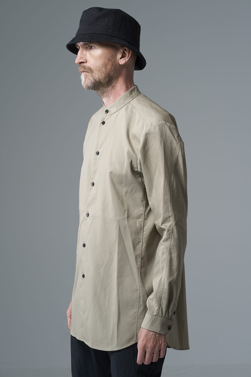 シャツ 200/2 コットン ダブルウィーブ  ベージュ