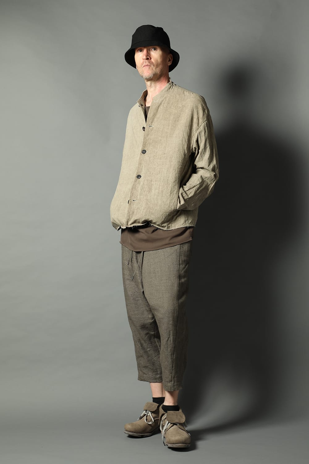 Jacket cotton / linen cold dyed